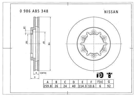 Brake Disc (0 986 AB5 348)