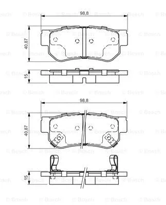 Brake Pad Set, disc brake (0 986 495 022)