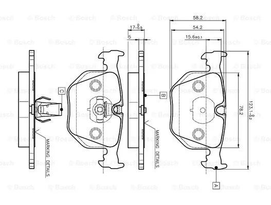 Brake Pad Set, disc brake (0 986 TB2 204)