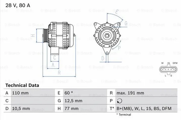 Alternator (0 986 042 380)
