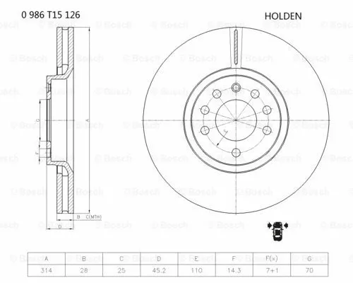 Brake Disc (0 986 T15 126)
