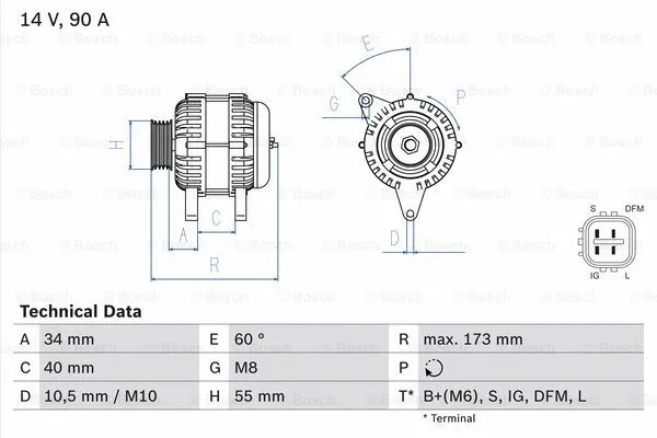 Alternator (0 986 046 110)