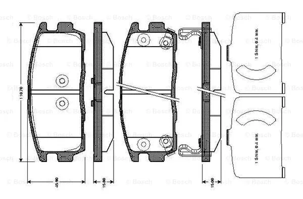 Brake Pad Set, disc brake (0 986 TB3 008)