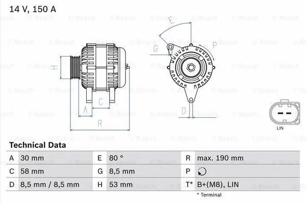 Alternator (0 986 082 160)