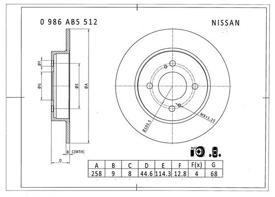 Brake Disc (0 986 AB5 512)