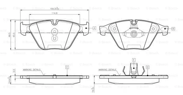 Brake Pad Set, disc brake (0 986 TB3 134)
