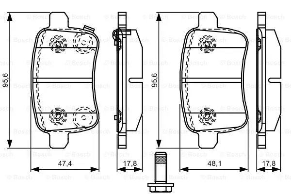 Brake Pad Set, disc brake (0 986 TB3 200)