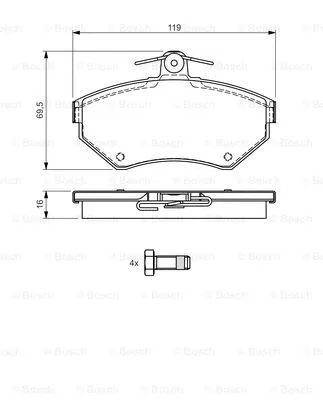 Brake Pad Set, disc brake (0 986 495 045)