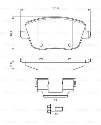 Brake Pad Set, disc brake (0 986 424 829)