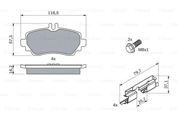 Brake Pad Set, disc brake (0 986 424 469)