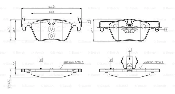 Brake Pad Set, disc brake (0 986 TB3 144)