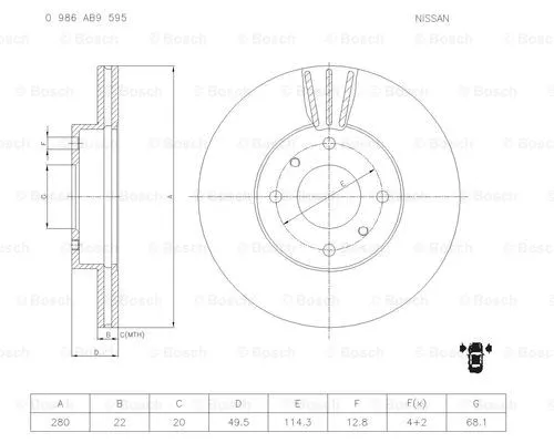 Brake Disc (0 986 AB9 595)