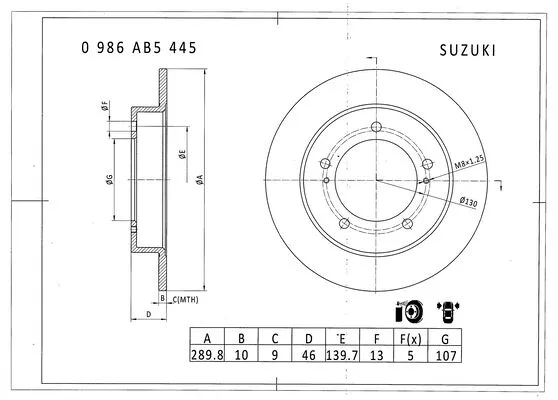 Brake Disc (0 986 AB5 445)
