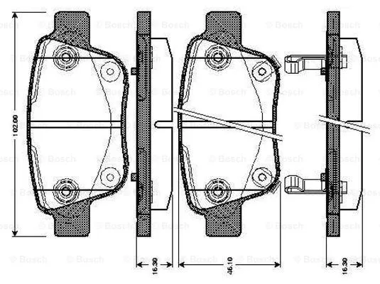 Brake Pad Set, disc brake (0 986 TB3 072)