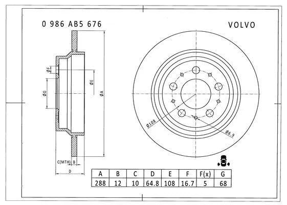 Brake Disc (0 986 AB5 676)
