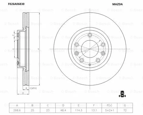 Brake Disc (F 026 A06 830)