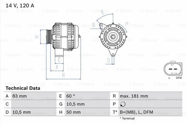 Alternator (0 986 047 530)