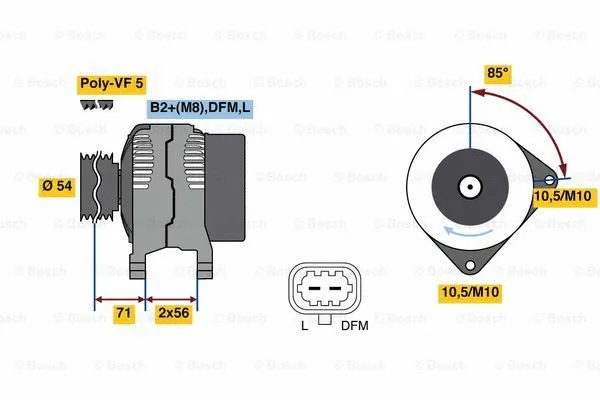 Alternator (0 986 080 100)