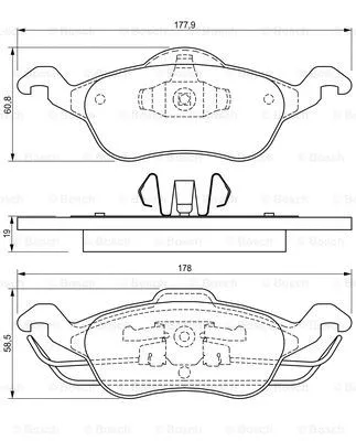 Brake Pad Set, disc brake (0 986 424 450)
