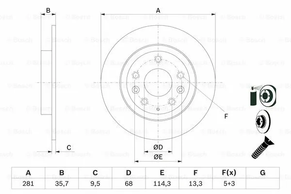 Brake Disc (0 986 479 E55)