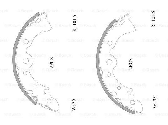 Brake Shoe Set (0 986 AB0 040)