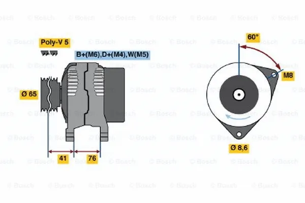Alternator (0 986 036 701)