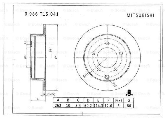 Brake Disc (0 986 T15 041)