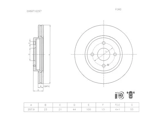 Brake Disc (0 986 T16 297)
