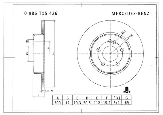 Brake Disc (0 986 T15 426)