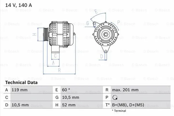 Alternator (0 986 046 190)