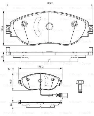 Brake Pad Set, disc brake (0 986 TB3 175)