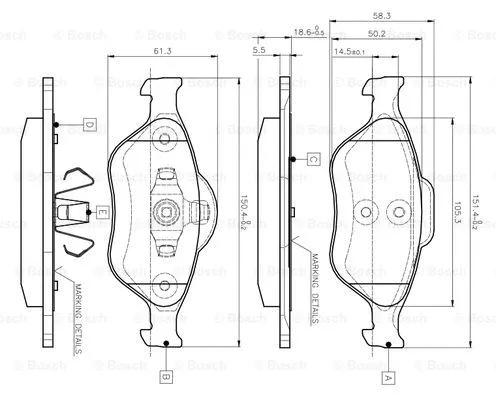 Brake Pad Set, disc brake (0 986 TB2 812)