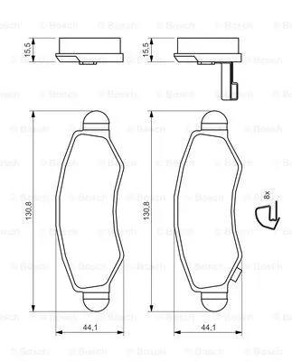 Brake Pad Set, disc brake (0 986 494 458)