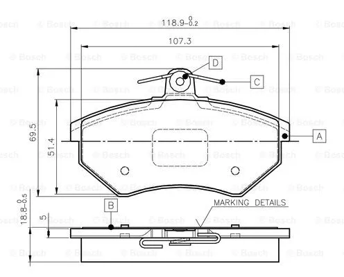 Brake Pad Set, disc brake (0 986 TB2 506)