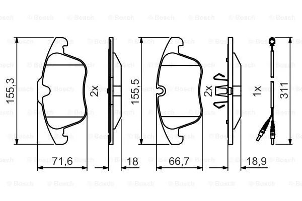 Brake Pad Set, disc brake (0 986 495 474)
