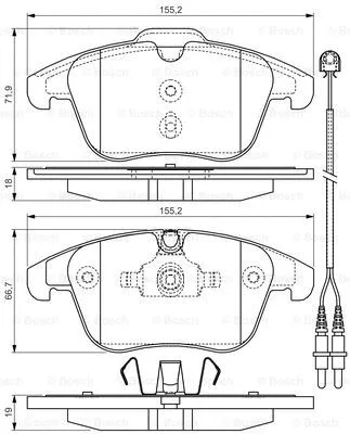 Brake Pad Set, disc brake (0 986 TB3 201)