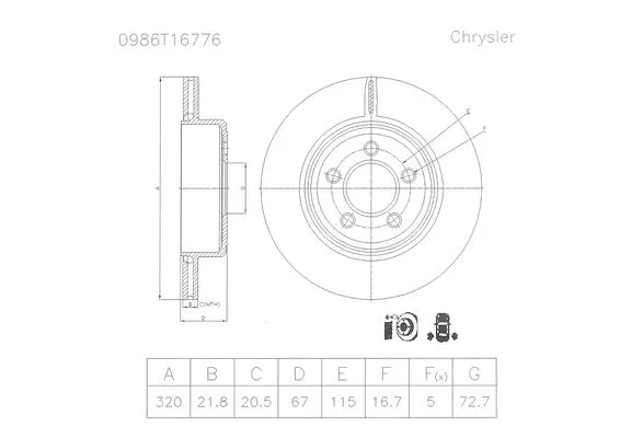 Brake Disc (0 986 T16 776)