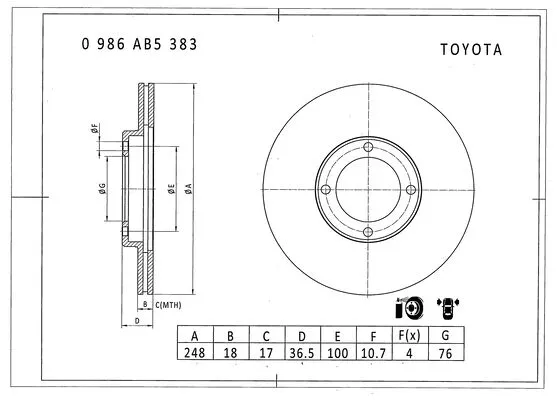 Brake Disc (0 986 AB5 383)