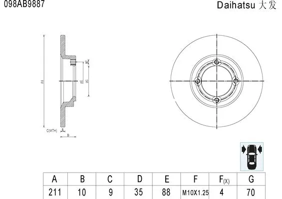 Brake Disc (0 986 AB9 887)