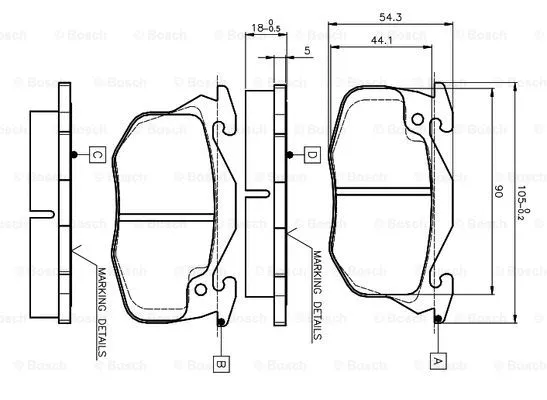 Brake Pad Set, disc brake (0 986 TB2 009)