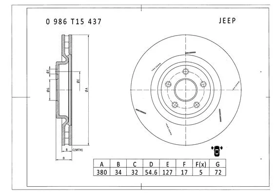 Brake Disc (0 986 T15 437)