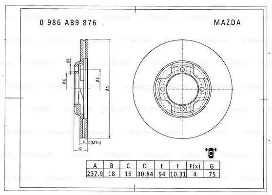 Brake Disc (0 986 AB9 876)