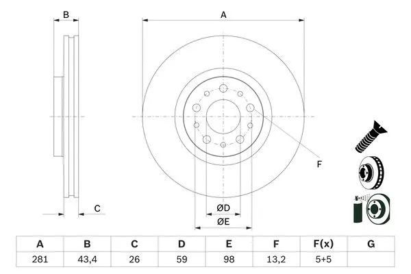 Brake Disc (0 986 479 G82)