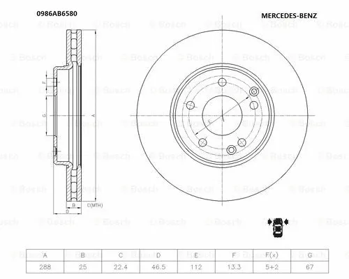 Brake Disc (0 986 AB6 580)