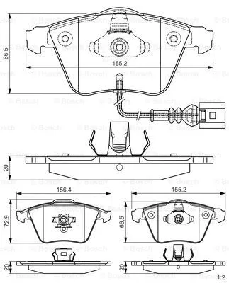 Brake Pad Set, disc brake (0 986 TB3 196)