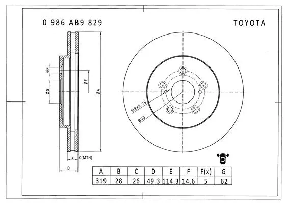 Brake Disc (0 986 AB9 829)