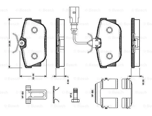 Brake Pad Set, disc brake (0 986 TB2 047)