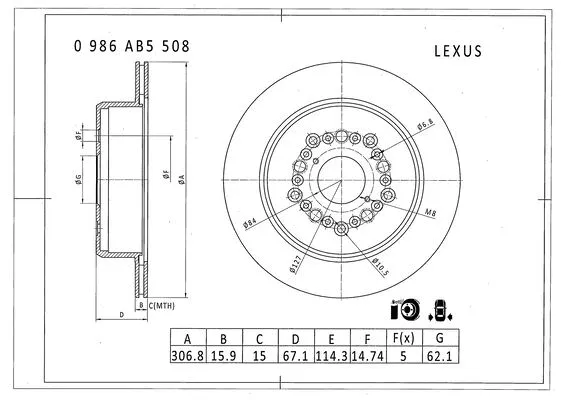 Brake Disc (0 986 AB5 508)