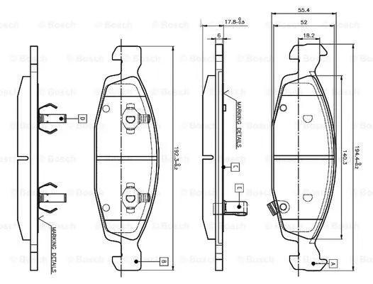 Brake Pad Set, disc brake (0 986 TB2 801)