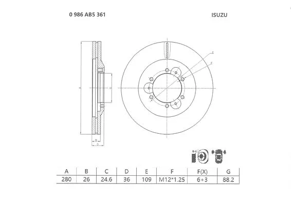 Brake Disc (0 986 AB5 361)